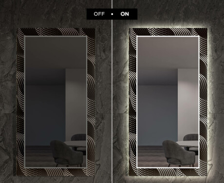 Moderna oglinzi decorative cu leduri perete salon - Dark Wave #7
