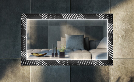 Moderna oglinzi decorative cu leduri perete salon - Dark Wave