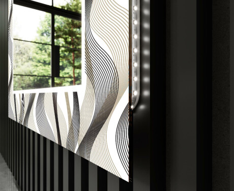 Oglinda cu LED decorativa perete hol - Waves #11