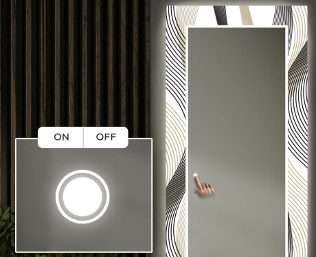 Oglinda cu LED decorativa perete hol - Waves #4