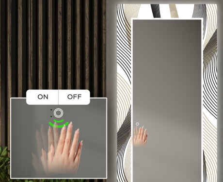 Oglinda cu LED decorativa perete hol - Waves #5