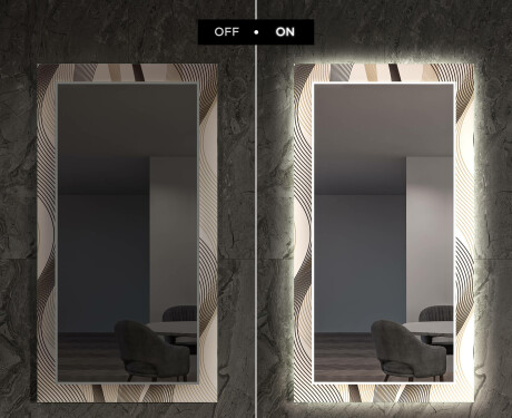 Oglinda cu LED decorativa perete hol - Waves #7