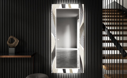 Oglinda cu LED decorativa perete hol - Waves