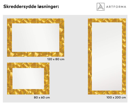 Oglinda cu LED decorativa perete hol - Gold Triangles #6