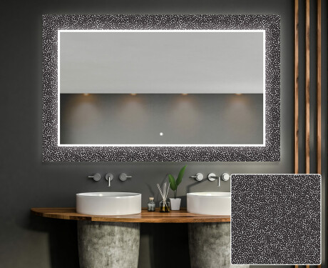 Baie decoratiune oglinda cu LED moderna - Dotts #1