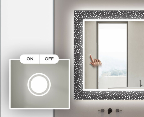 Baie decoratiune oglinda cu LED moderna - Dotts #4