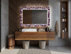 Oglinda baie cu leduri decorativa perete - Elegant Flowers #12