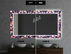 Oglinda baie cu leduri decorativa perete - Elegant Flowers #7