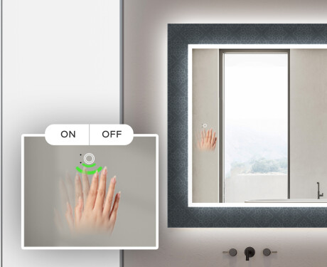 Baie decoratiune oglinda cu LED moderna  - Elegant #5