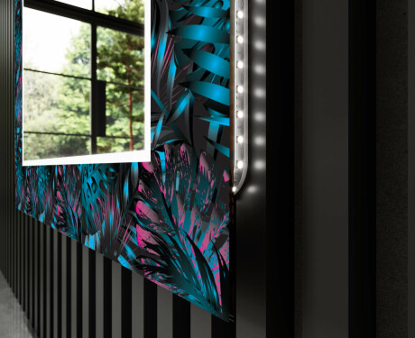 Baie decoratiune oglinda cu LED moderna  - Fluo Tropic #11