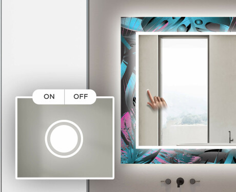 Baie decoratiune oglinda cu LED moderna  - Fluo Tropic #4