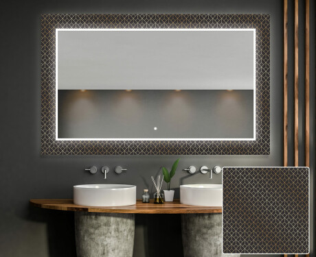 Baie decoratiune oglinda cu LED moderna  - Golden Lines