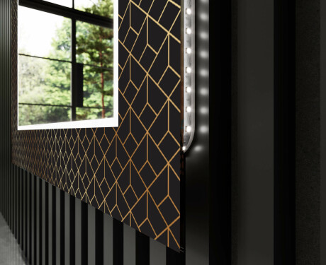 Baie decoratiune oglinda cu LED moderna  - Golden Lines #11