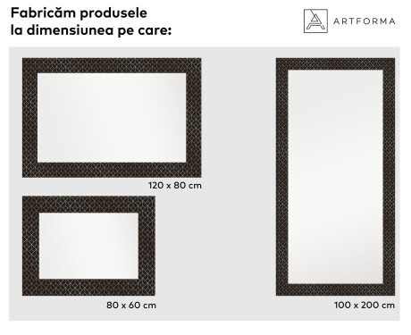 Baie decoratiune oglinda cu LED moderna  - Golden Lines #2