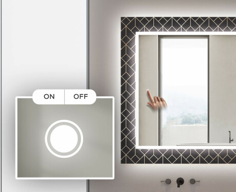 Baie decoratiune oglinda cu LED moderna  - Golden Lines #4