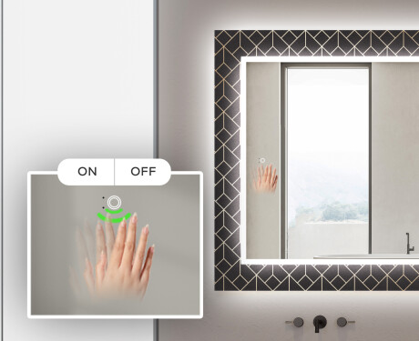 Baie decoratiune oglinda cu LED moderna  - Golden Lines #5