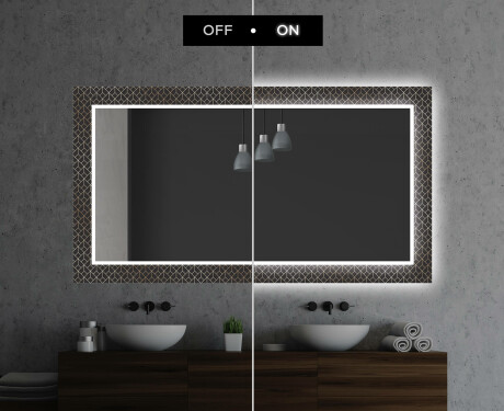 Baie decoratiune oglinda cu LED moderna  - Golden Lines #7