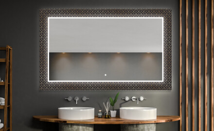 Baie decoratiune oglinda cu LED moderna  - Golden Lines
