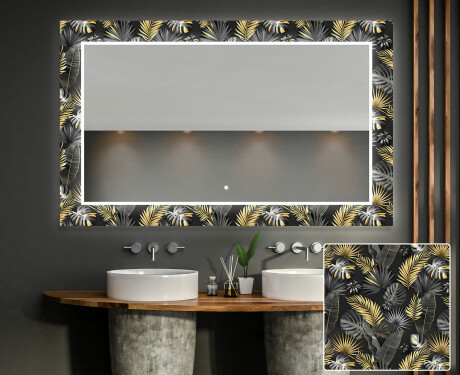 Baie decoratiune oglinda cu LED moderna  - Goldy Palm #1