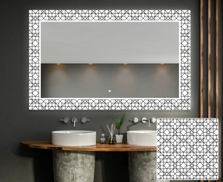 Oglinda baie cu leduri decorativa perete - Industrial