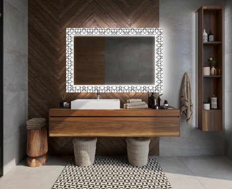 Oglinda baie cu leduri decorativa perete - Industrial #12