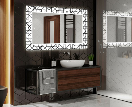 Oglinda baie cu leduri decorativa perete - Industrial #2