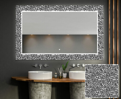 Baie decoratiune oglinda cu LED moderna  - Letters