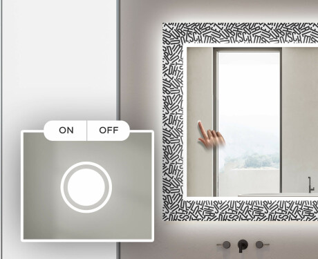 Baie decoratiune oglinda cu LED moderna  - Letters #4