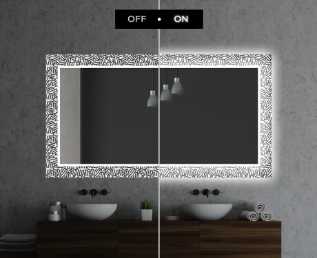 Baie decoratiune oglinda cu LED moderna  - Letters #7
