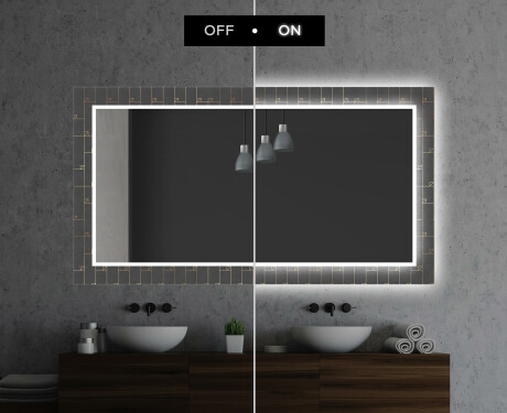 Oglinda baie cu leduri decorativa perete - Microcircuit #7