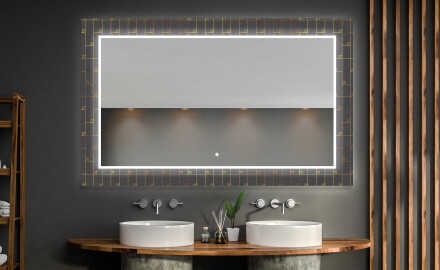 Oglinda baie cu leduri decorativa perete - Microcircuit