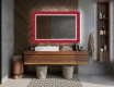Oglinda baie cu leduri decorativa perete - Red Mosaic #12
