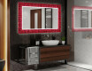 Oglinda baie cu leduri decorativa perete - Red Mosaic #2
