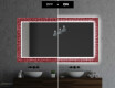 Oglinda baie cu leduri decorativa perete - Red Mosaic #7