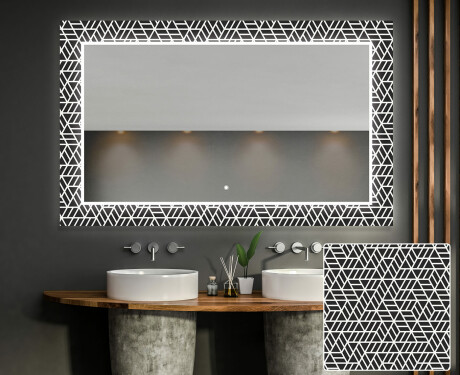 Baie decoratiune oglinda cu LED moderna - Triangless