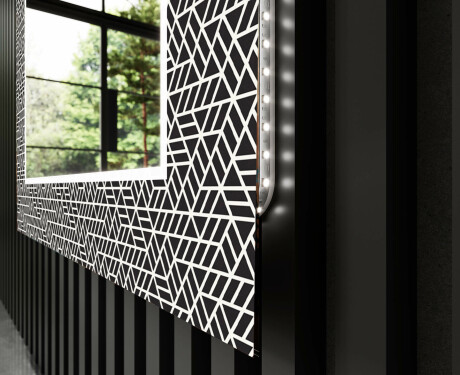 Baie decoratiune oglinda cu LED moderna - Triangless #11