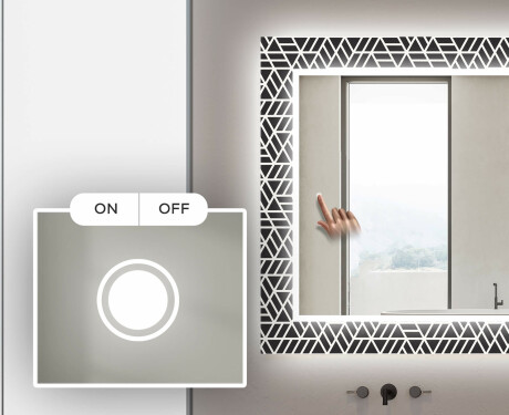 Baie decoratiune oglinda cu LED moderna - Triangless #4