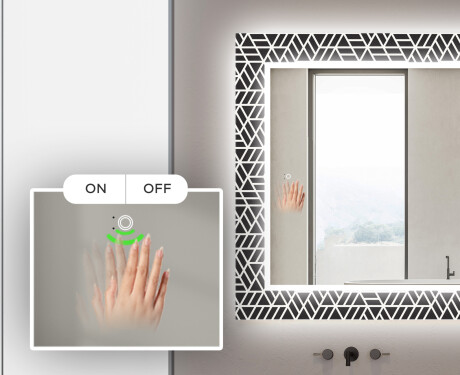 Baie decoratiune oglinda cu LED moderna - Triangless #5