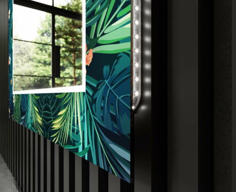 Oglinda baie cu leduri decorativa perete - Tropical #11