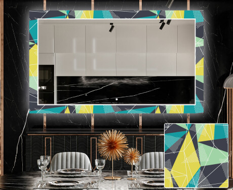Oglinda LED decorativa pentru sala de mese - Abstract Geometric