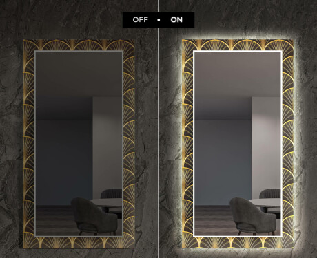 Decoratiune oglinda cu LED hol moderna - Art Deco #7