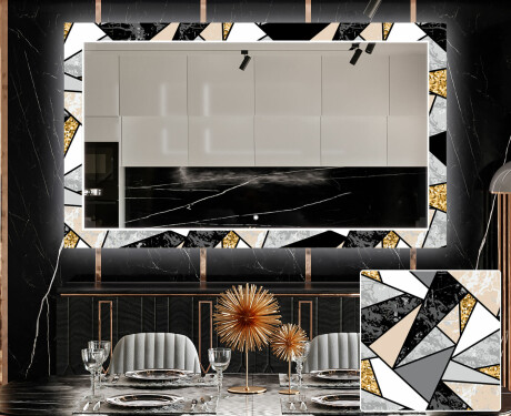 Oglinda LED decorativa pentru sala de mese - Marble Pattern