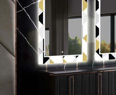 Oglinda LED decorativa pentru sala de mese - Geometric Patterns #11