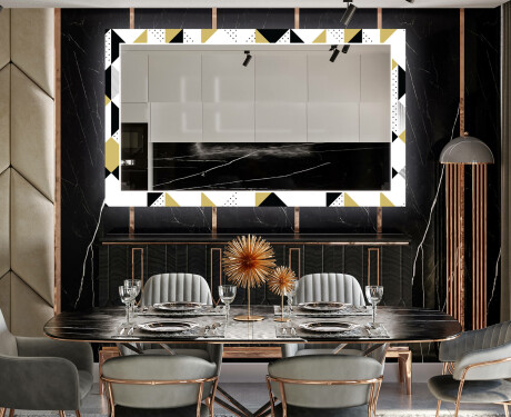 Oglinda LED decorativa pentru sala de mese - Geometric Patterns #12