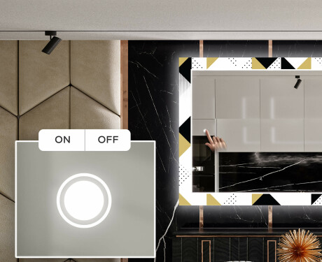Oglinda LED decorativa pentru sala de mese - Geometric Patterns #4