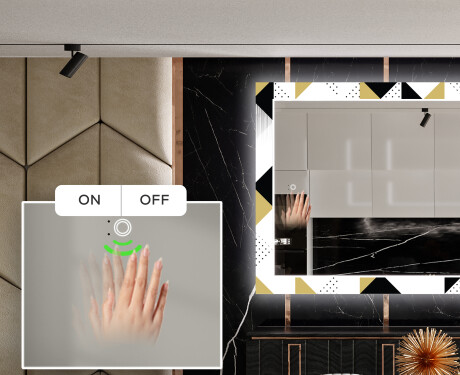 Oglinda LED decorativa pentru sala de mese - Geometric Patterns #5