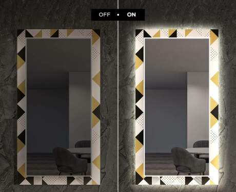 Oglinda LED decorativa pentru sala de mese - Geometric Patterns #7