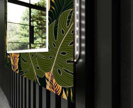 Moderna oglinzi decorative cu leduri perete hol - Botanical Flowers #11