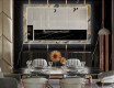 Moderna oglinzi decorative cu leduri pentru sala de mese - Golden Leaves #12