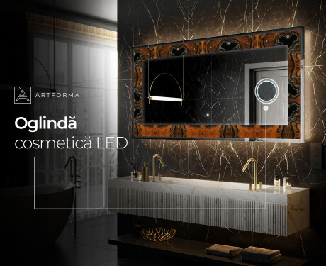 Decoratiune oglinda cu LED moderna - Mosaic Dreams #8